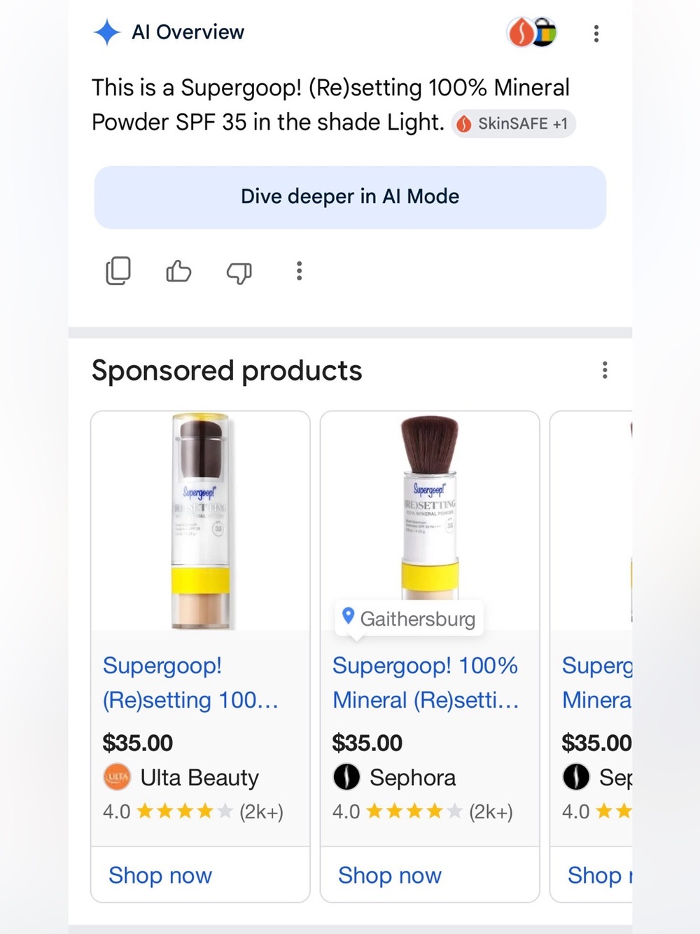 Supergoop! Mineral Powder Stick with Yellow Accent - Light Cream